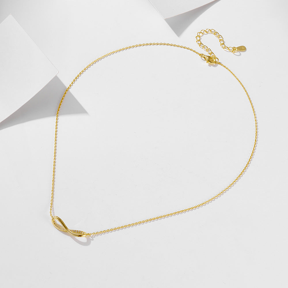 שרשרת אינפיניטי כסף 925 מצופה זהב משובץ אבני זירקוניה