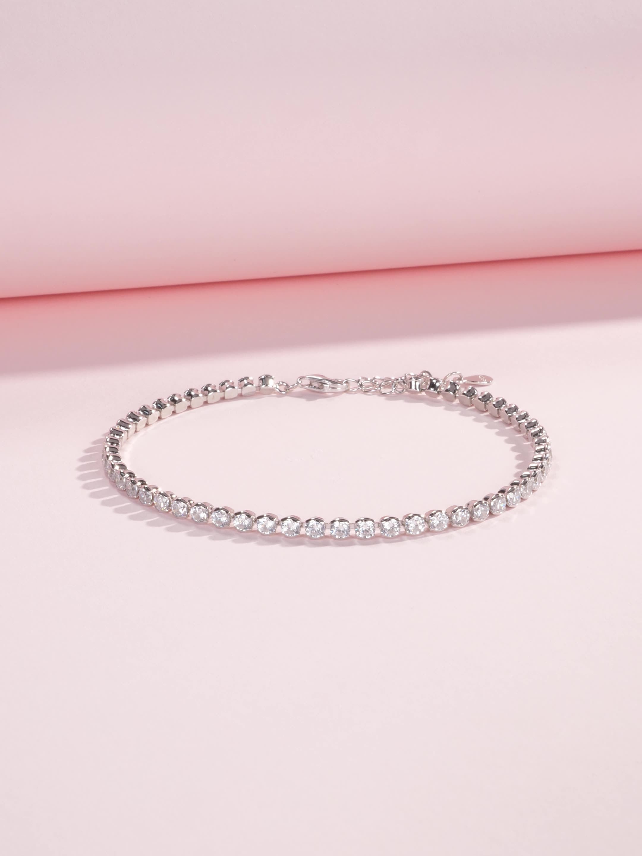 צמיד טניס אבנים עגולות כסף 925 משובץ אבני זירקוניה