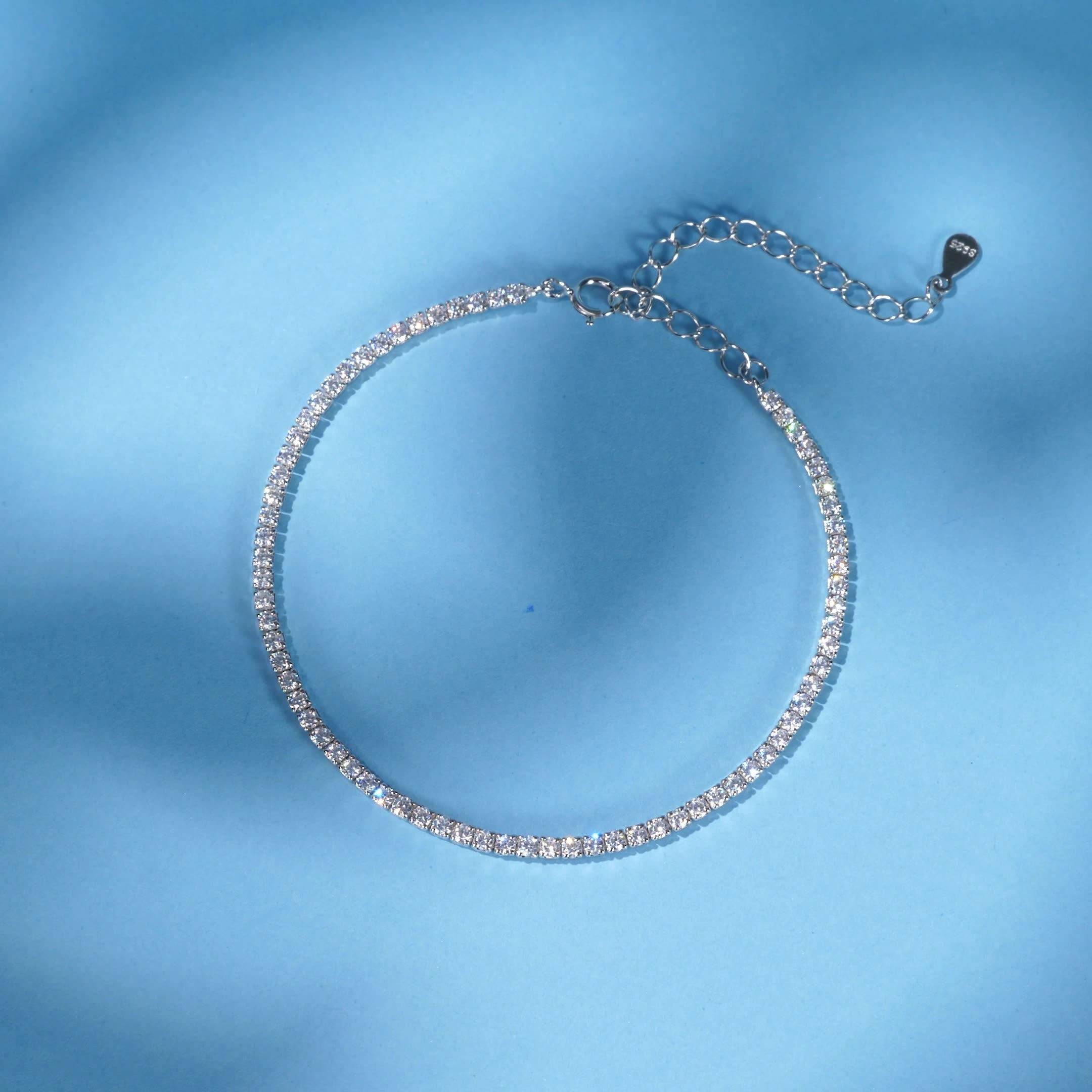 צמיד טניס כסף 925 משובץ אבני זירקוניה