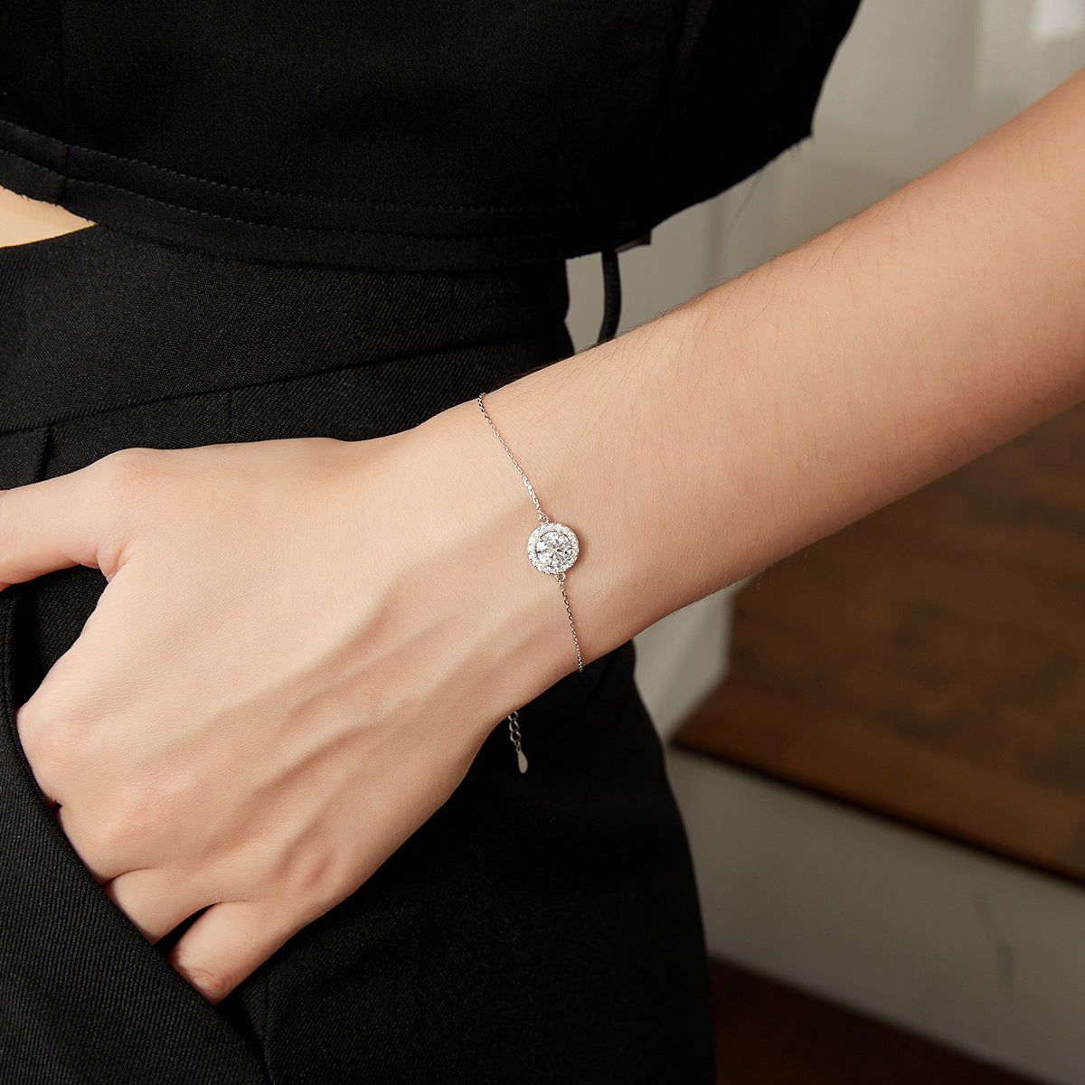 צמיד כסף 925 משובץ אבני זירקוניה