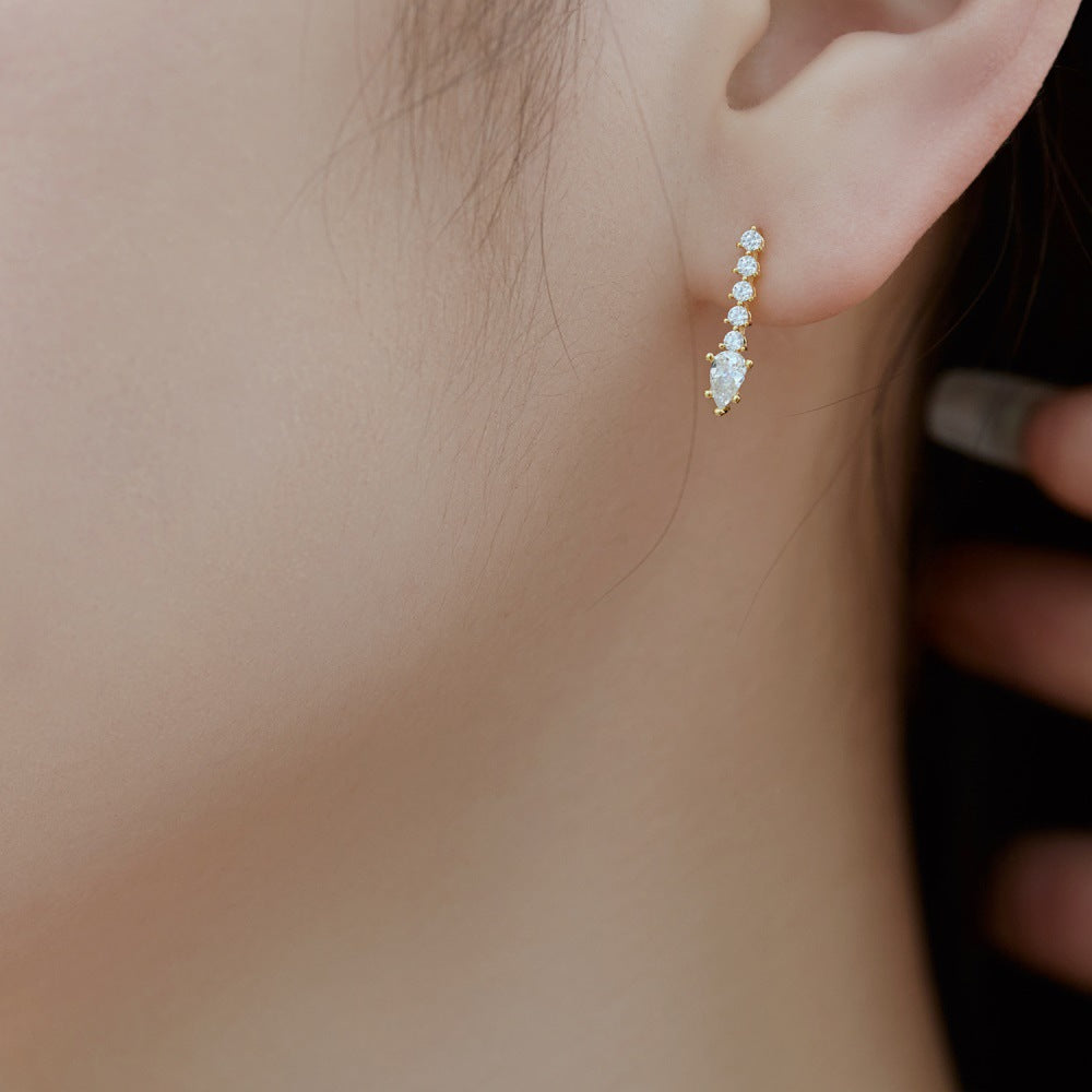 עגילים נופלים כסף 925 משובצים אבני זירקוניה