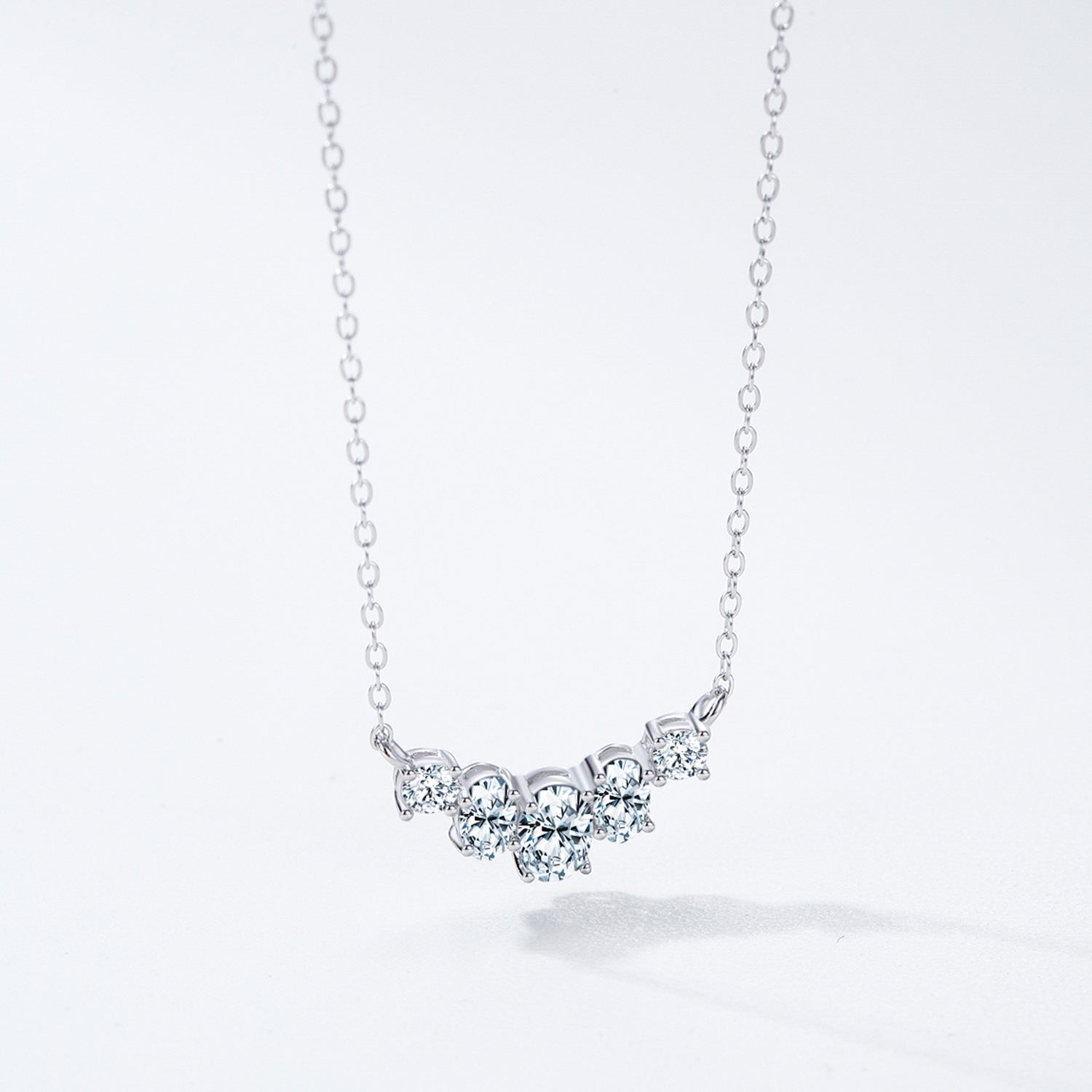 שרשרת תליון 5 אבנים כסף 925 משובץ אבני זירקוניה