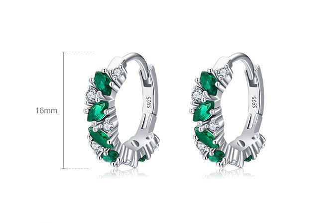 עגילי חישוק כסף 925 משובץ אבני זירקוניה