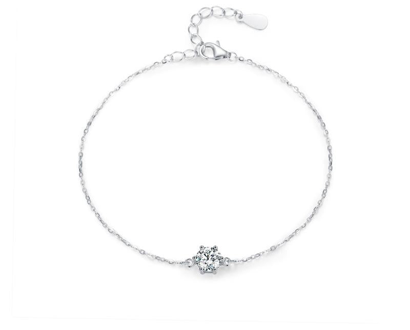 צמיד אבן מרכזית כסף 925 משובץ אבן זירקוניה