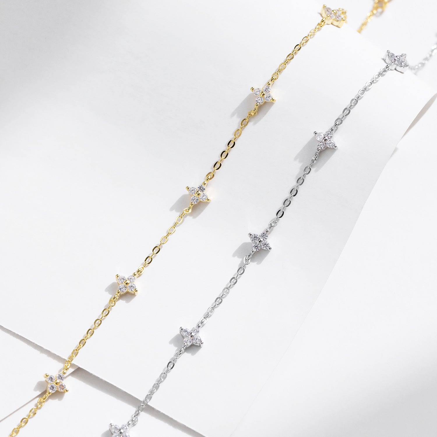 צמיד כוכבים כסף 925 משובץ אבני זירקוניה