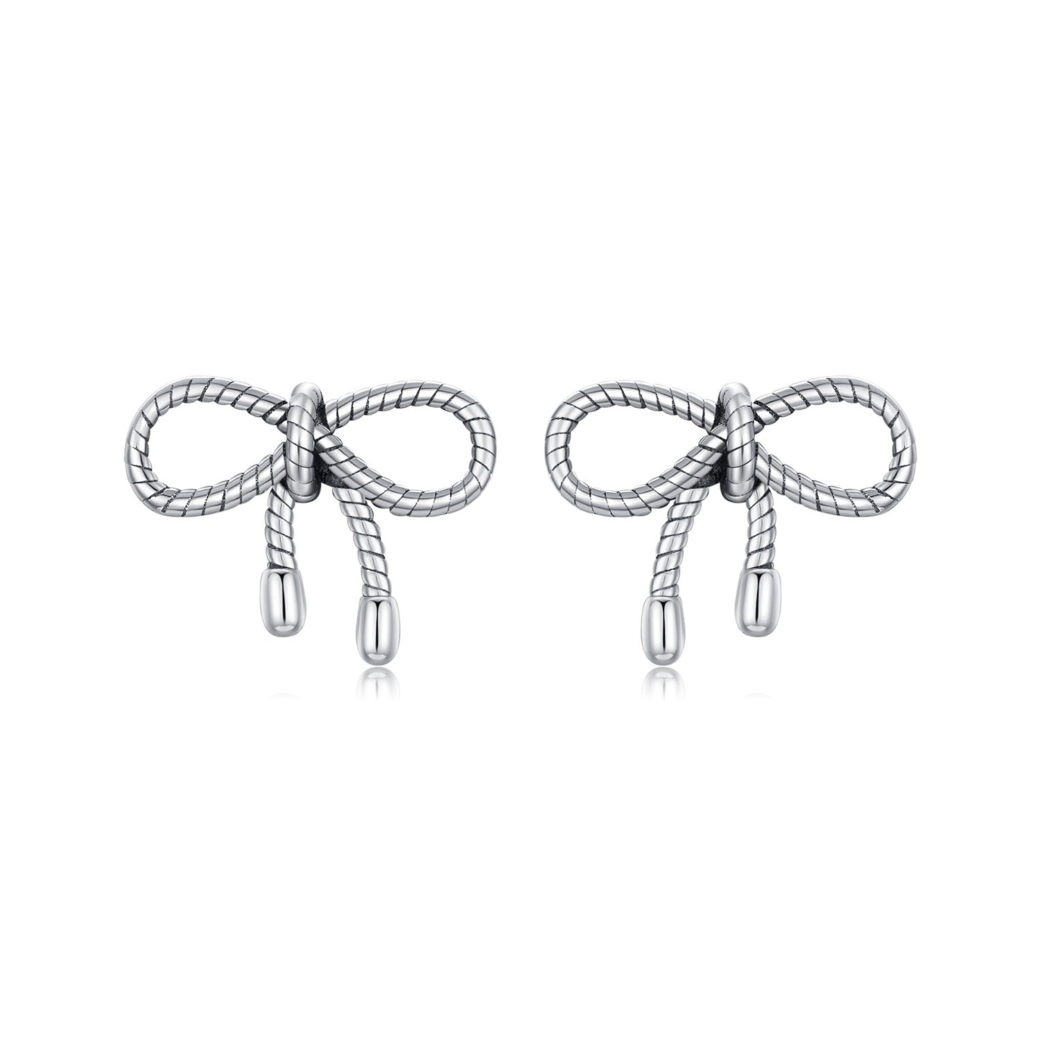 עגילי פפיון צמודים כסף 925