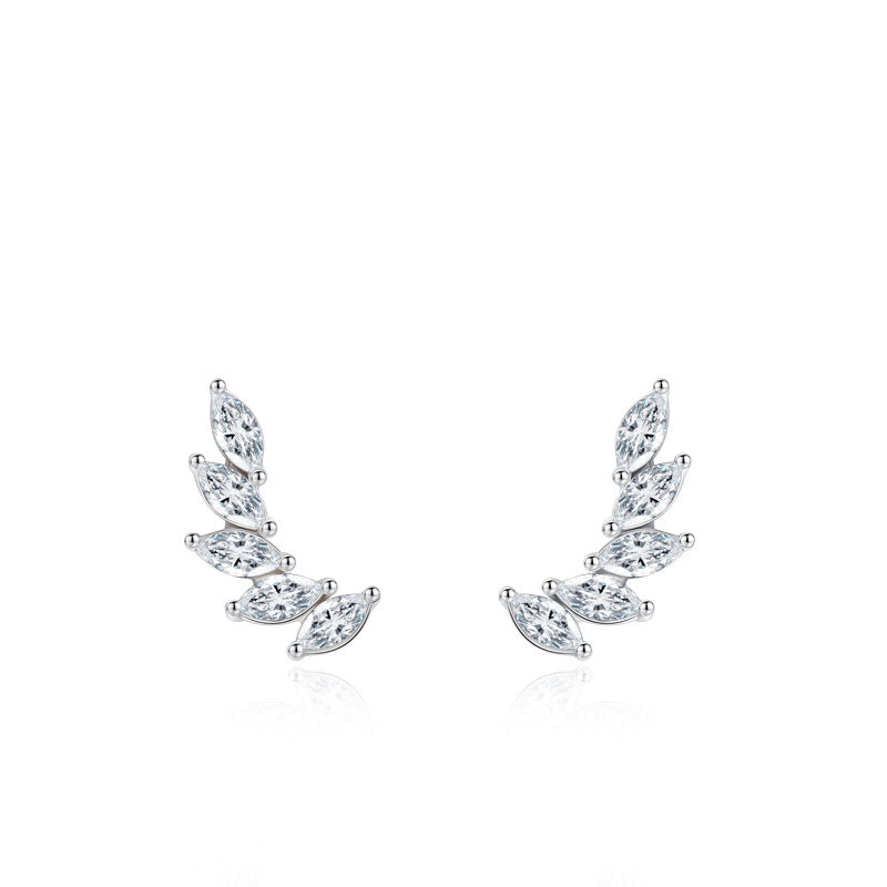 עגילים צמודים מטפסים כסף 925 משובץ אבני זירקוניה