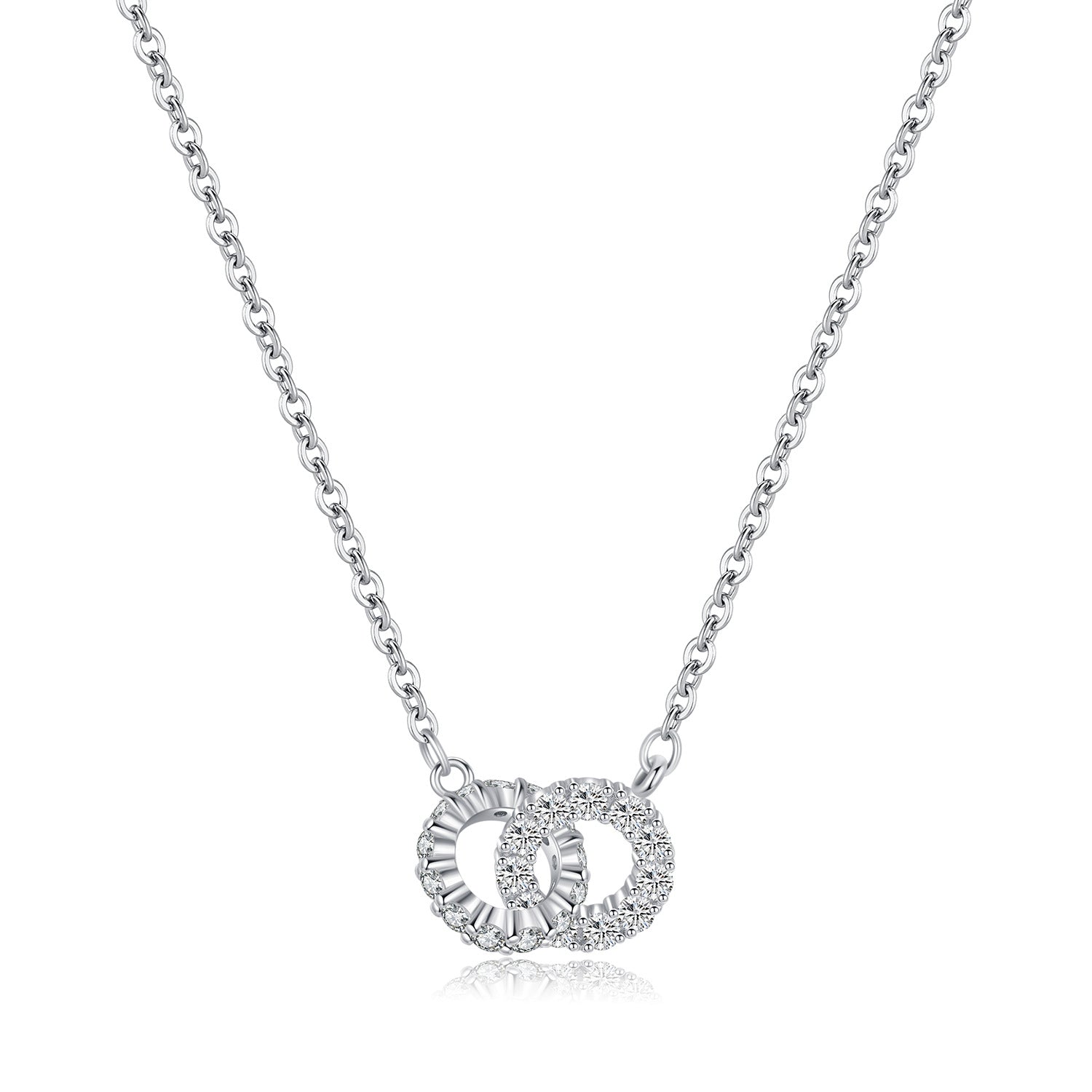 שרשרת תליון מעגלי חיים מחוברים כסף 925 משובץ אבני זירקוניה