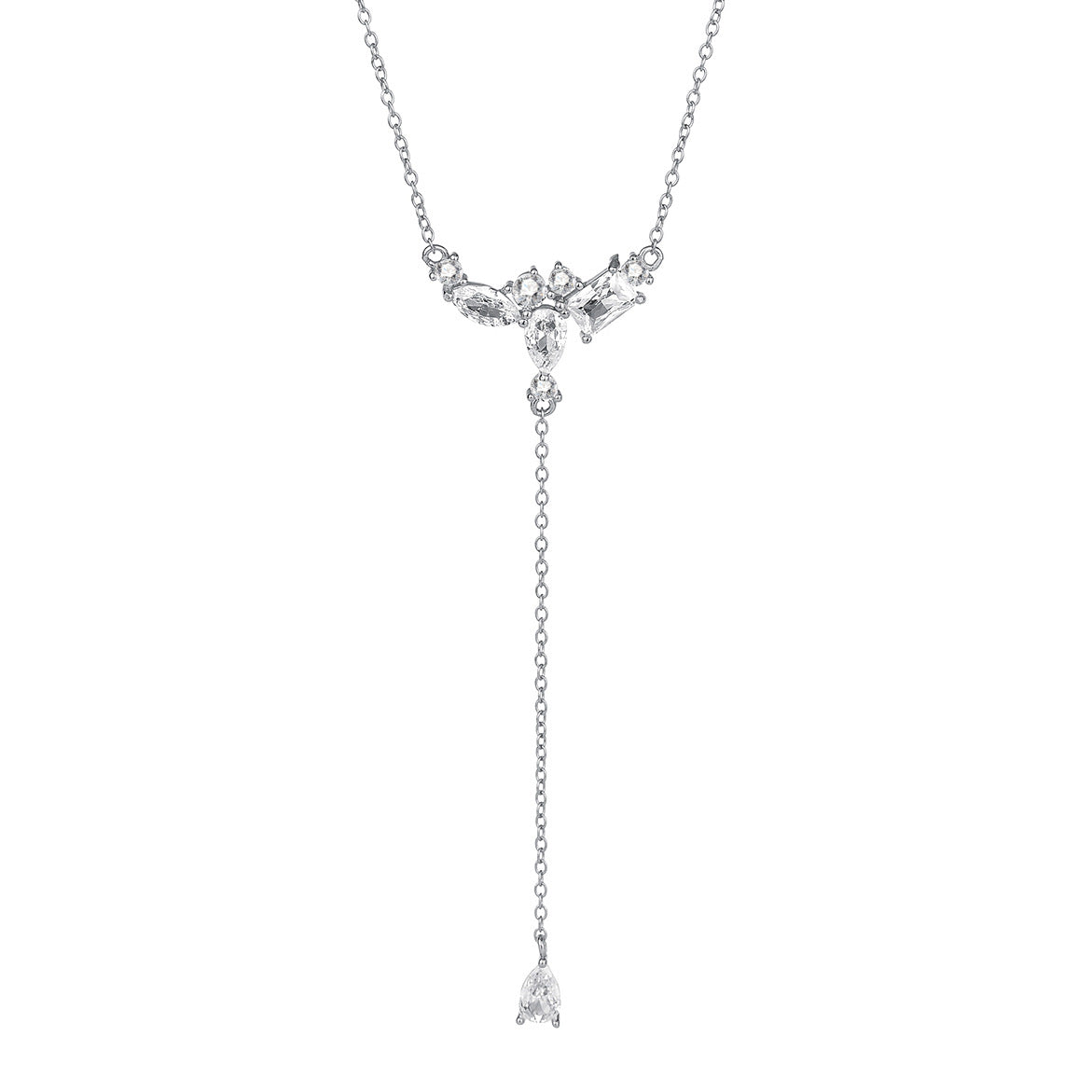 שרשרת עניבה כסף 925 משובץ אבני זירקוניה