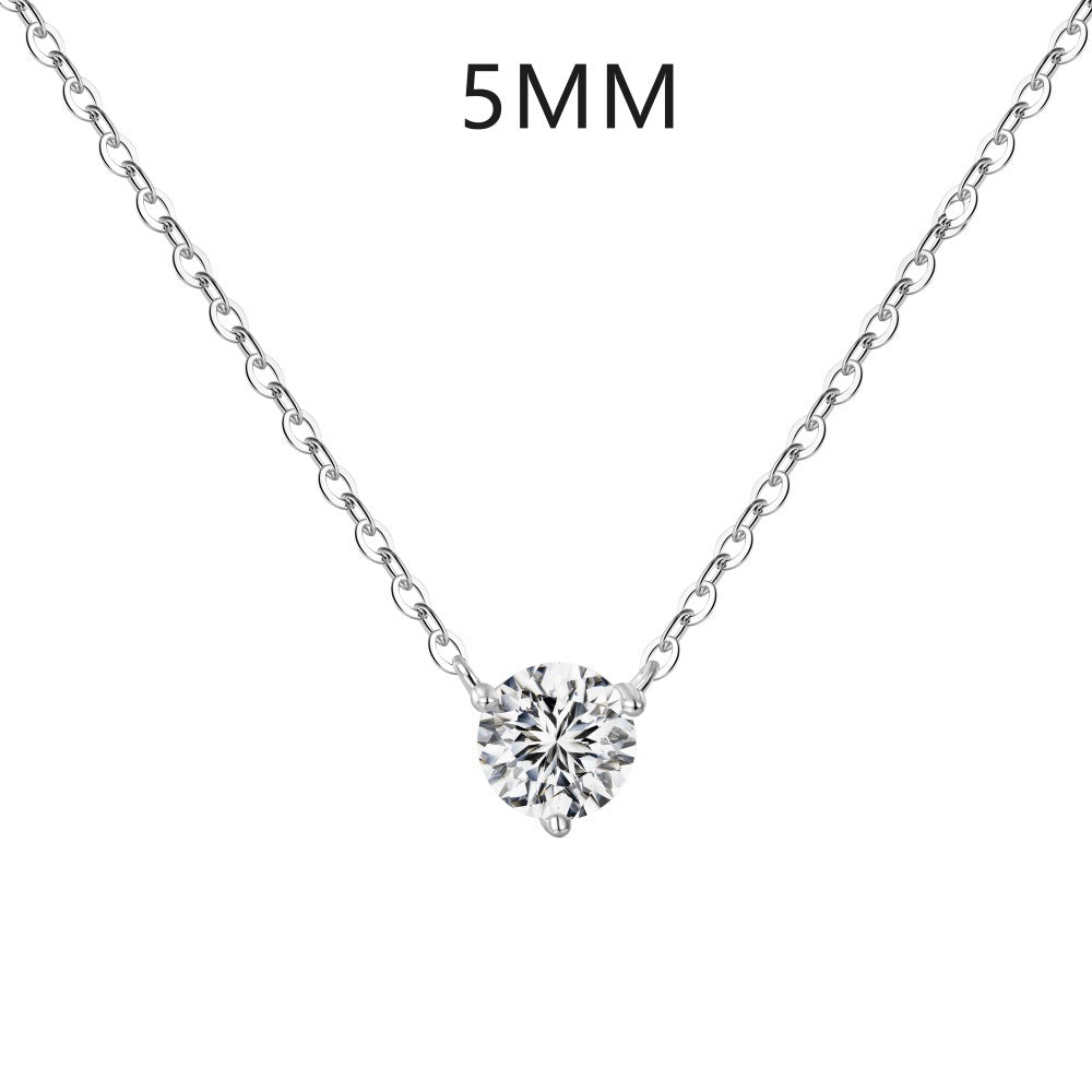 שרשרת יהלום מרחף כסף 925 עם אבן זירקוניה