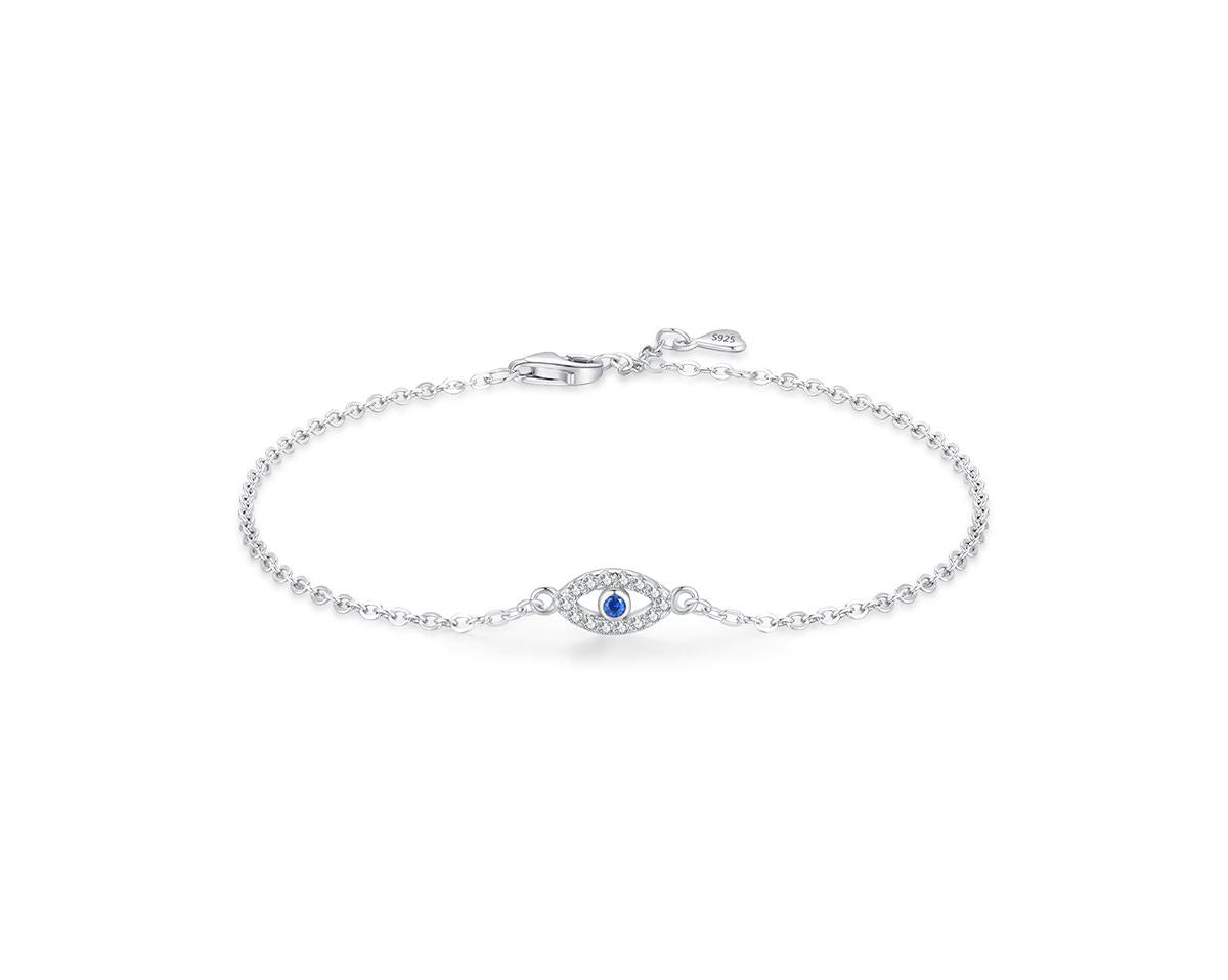 צמיד עין הרע כסף 925 משובץ אבני זירקוניה