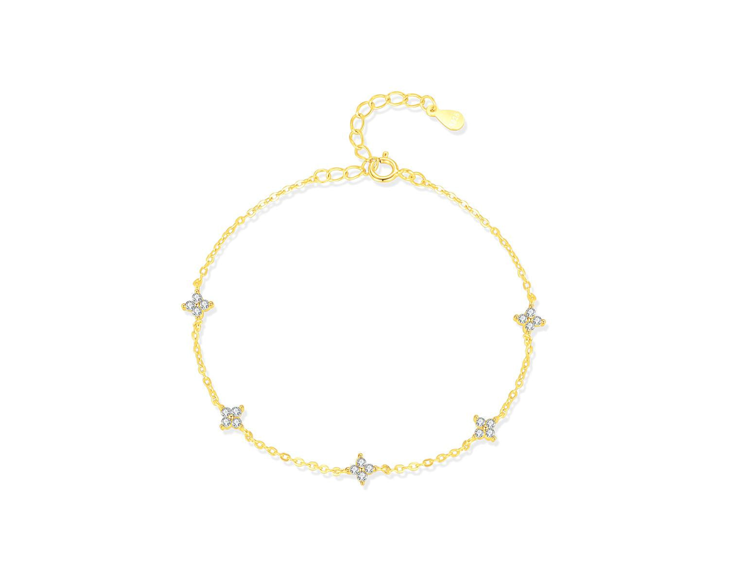 צמיד כוכבים כסף 925 משובץ אבני זירקוניה